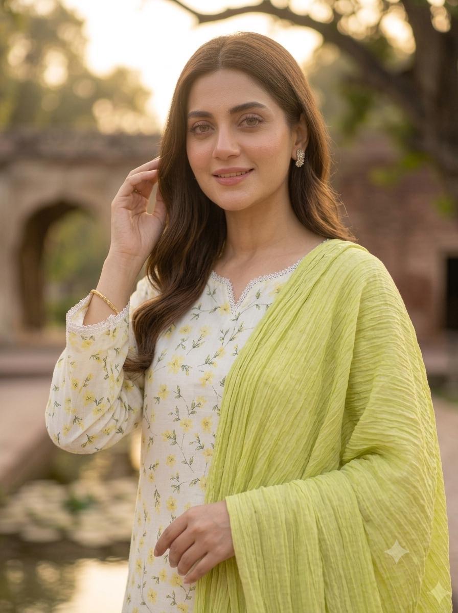 Printed Lawn Kurta 3 Piece