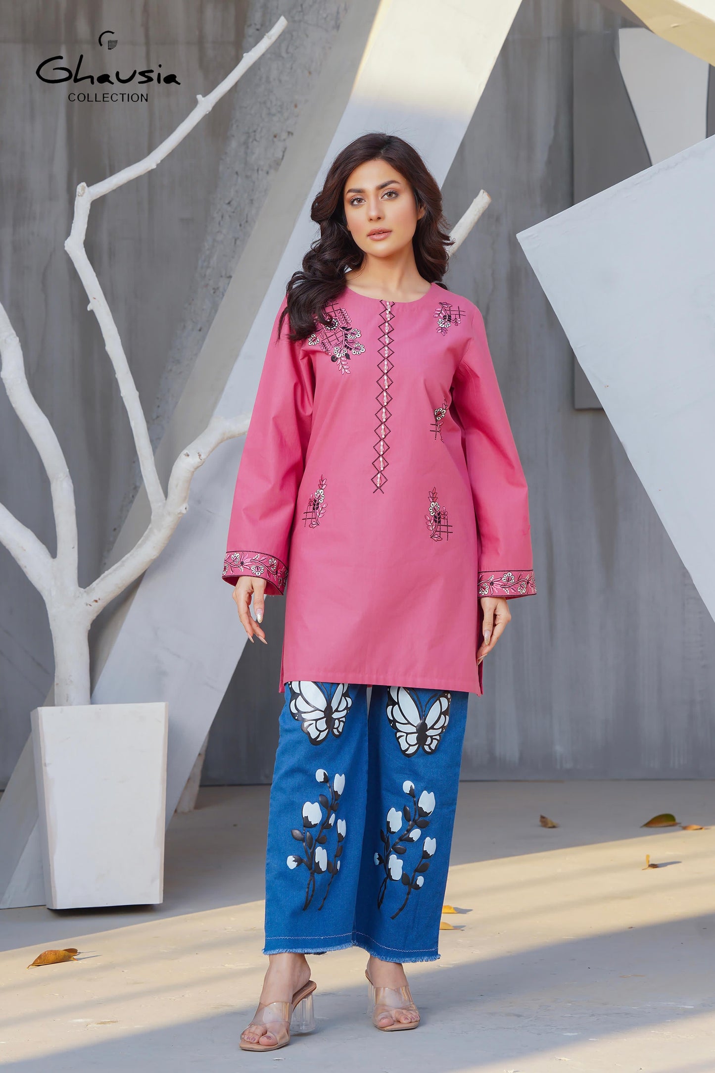 Cotton Short Embroidered Kurti - G2059