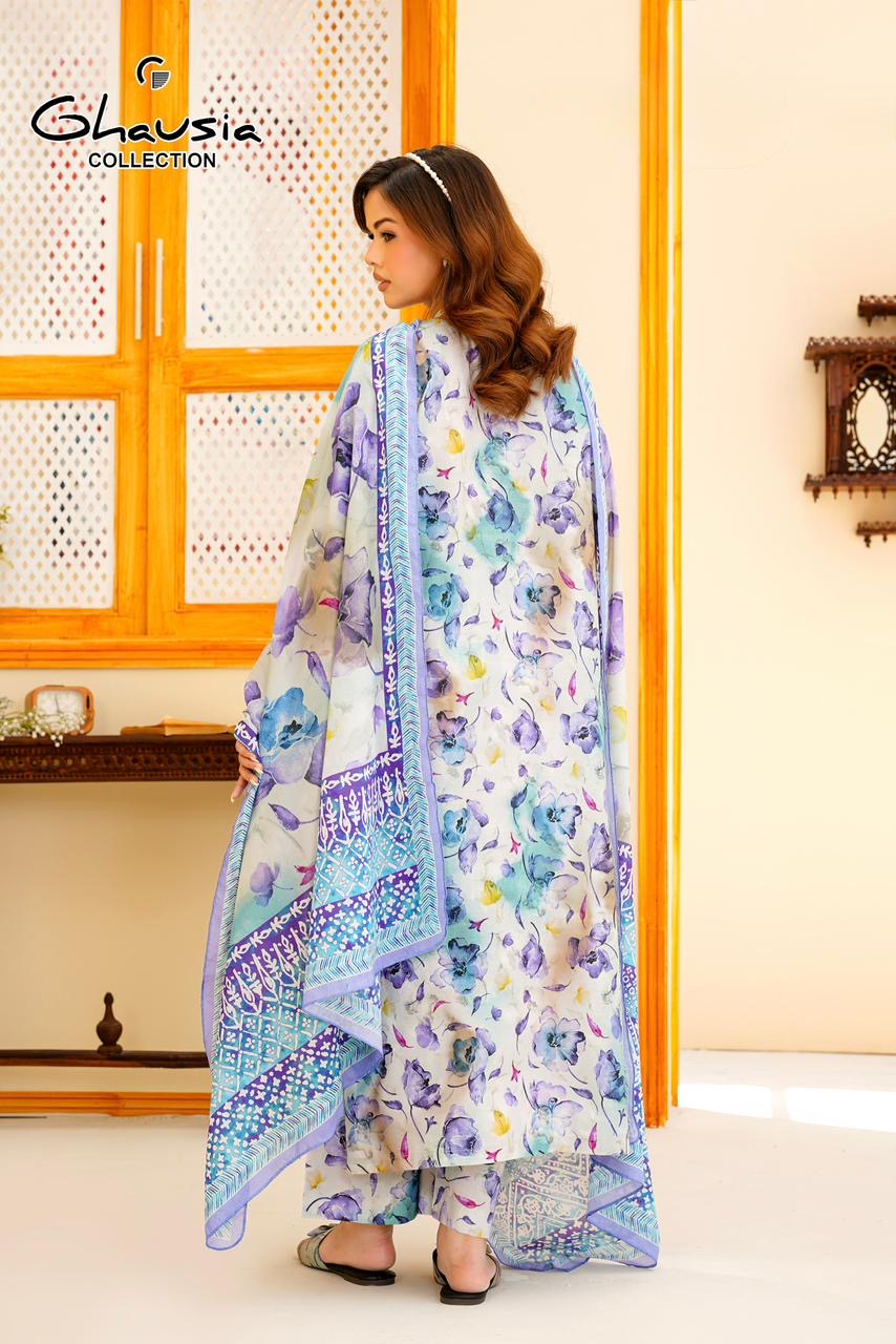 Printed Lawn Embroidered Kurta 4P - G2142