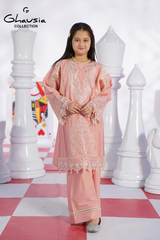 Kids Embroidered Lawn Kurta 2P