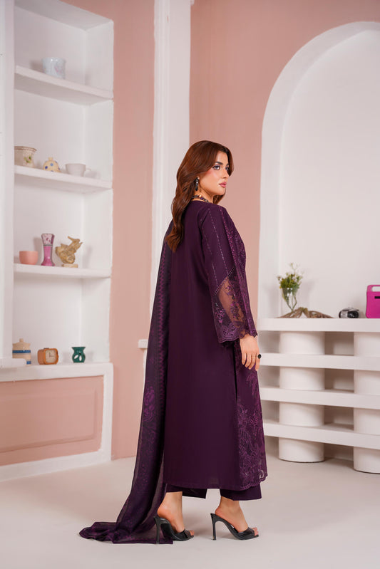 Embroidered Cambric Cotton 3pc