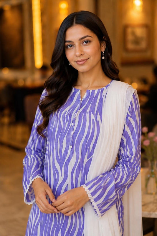 Printed Lawn Kurta 3 Piece