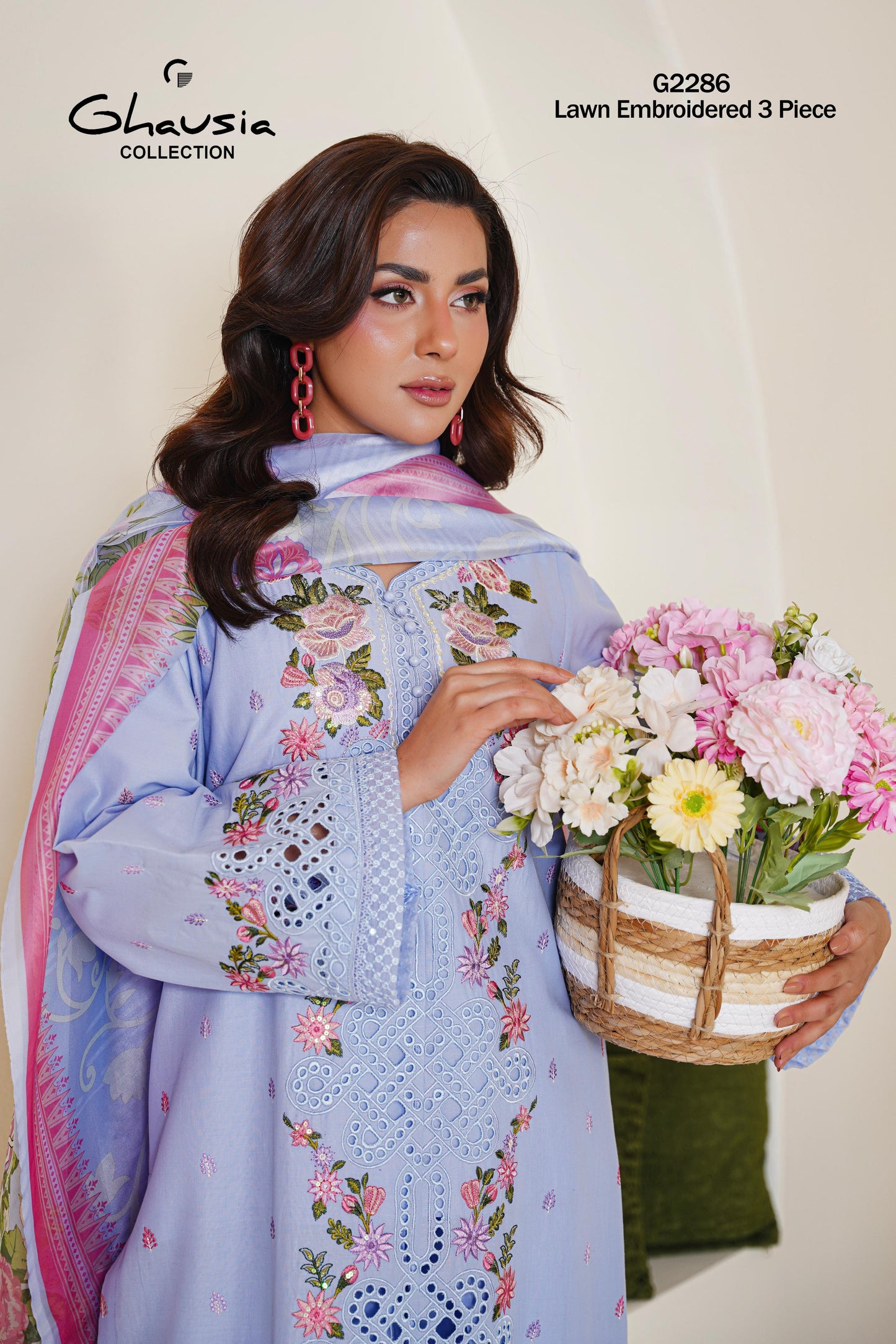 Lawn Embroidered Kurta 3P - G2286