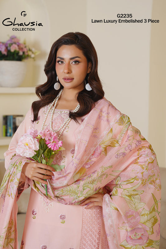 Lawn Embroidered Kurta 3P - G2235