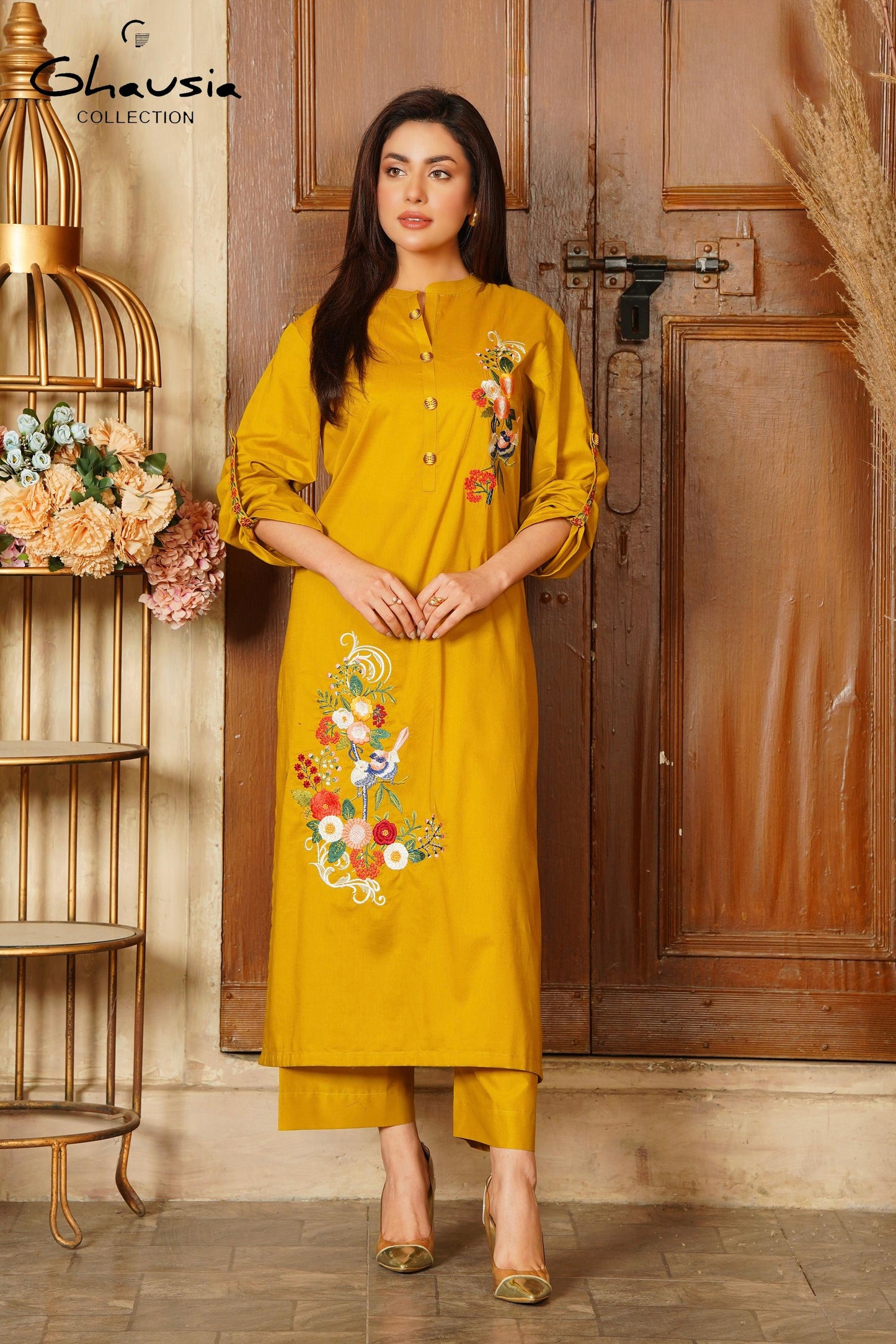 Lawn Embroidered Long kurta 2P - G2071