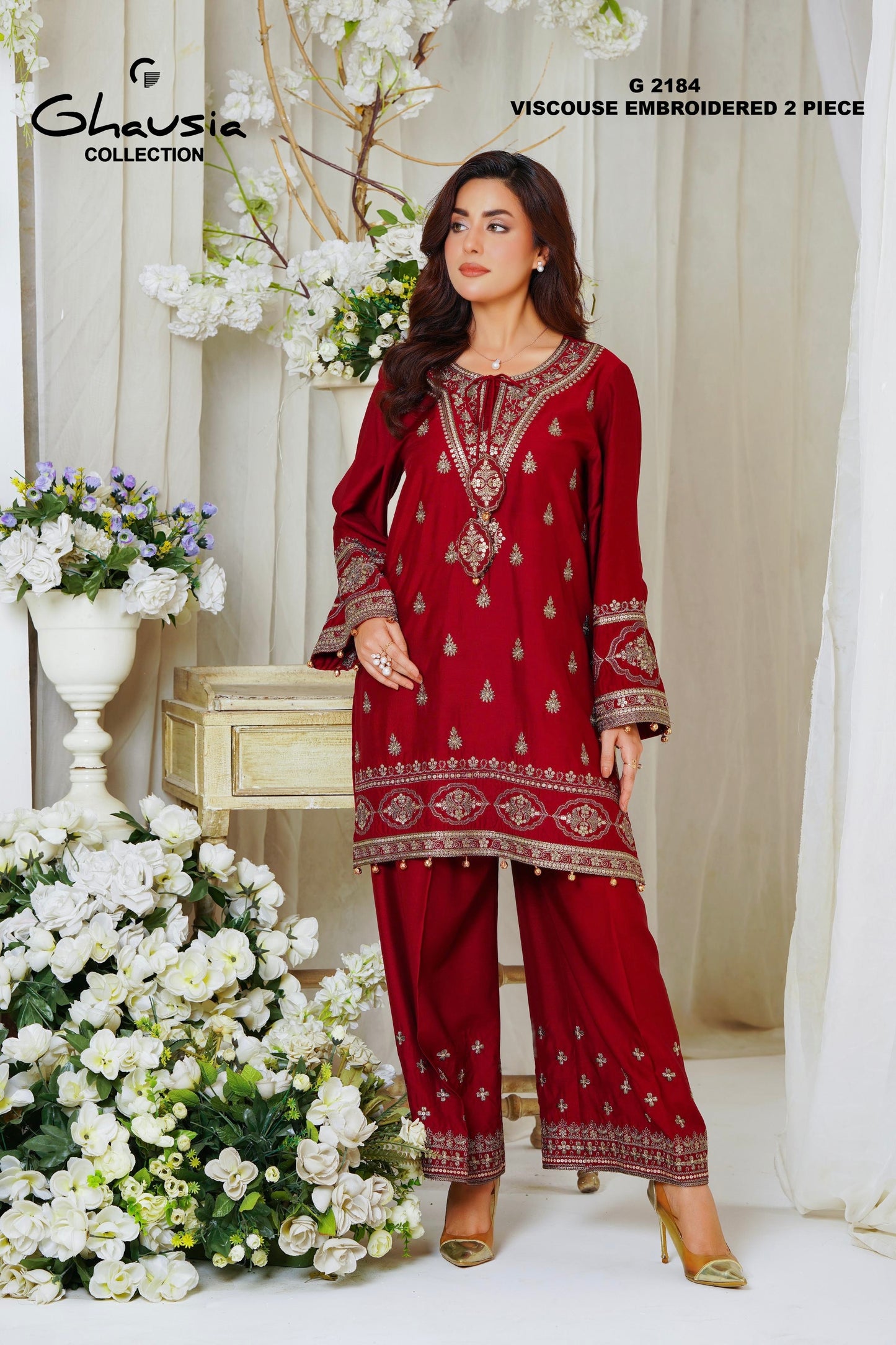 Viscouse Embroidered 2pc - G2188