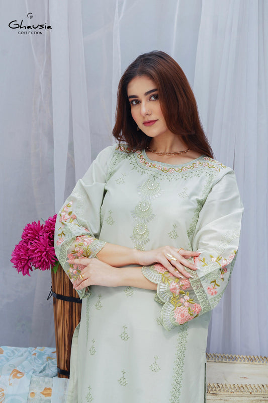 Lawn Patch work & Embroidered kurta - G2017