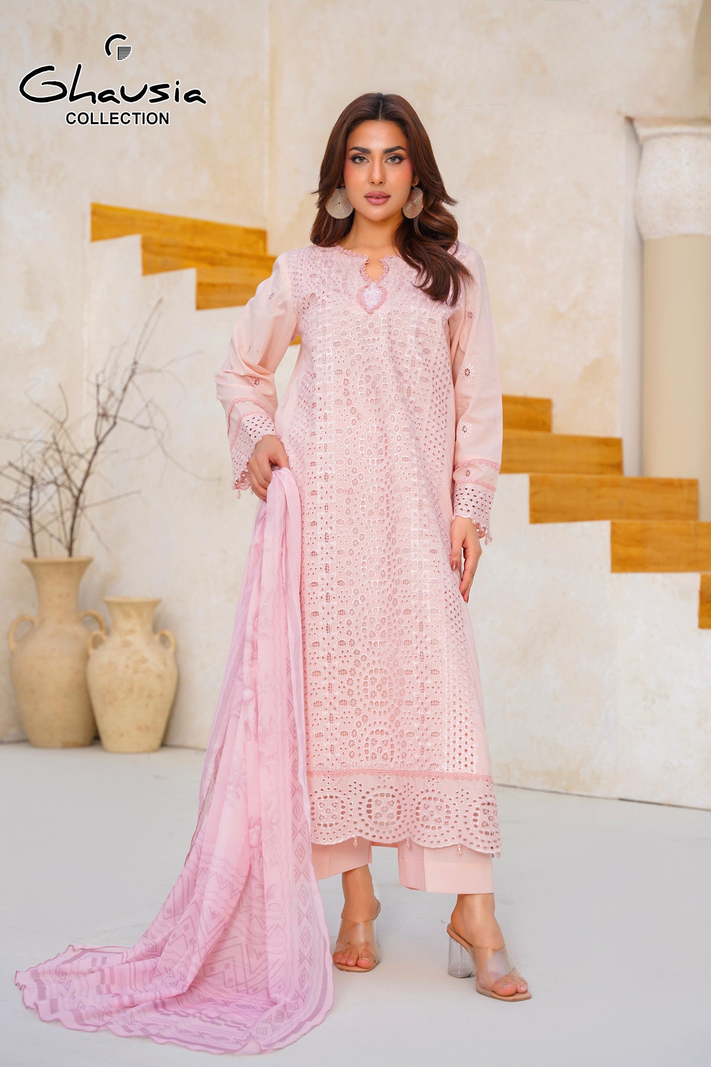 Lawn Embroidered Chikankari 3P