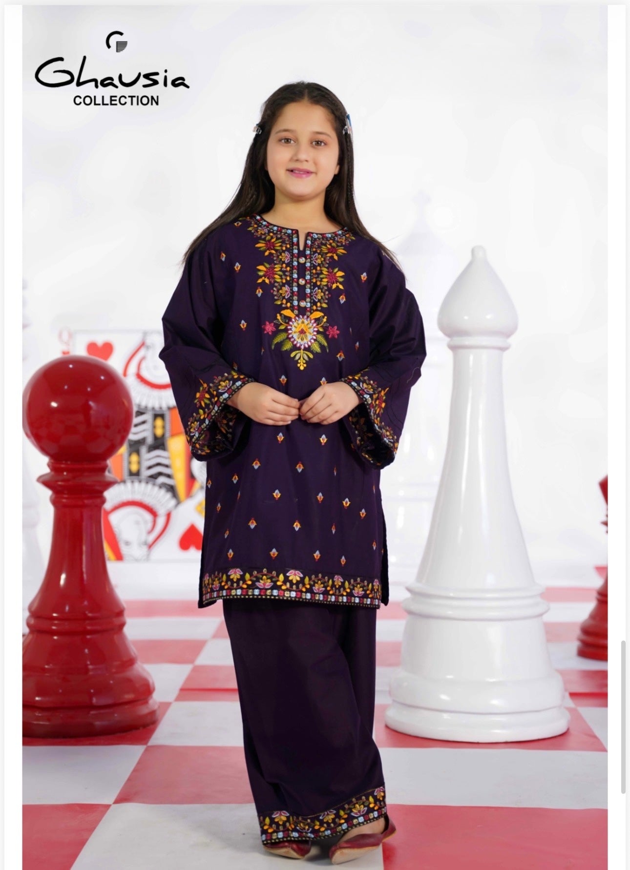 Kids Embroidered Lawn Kurta 2P - GK336