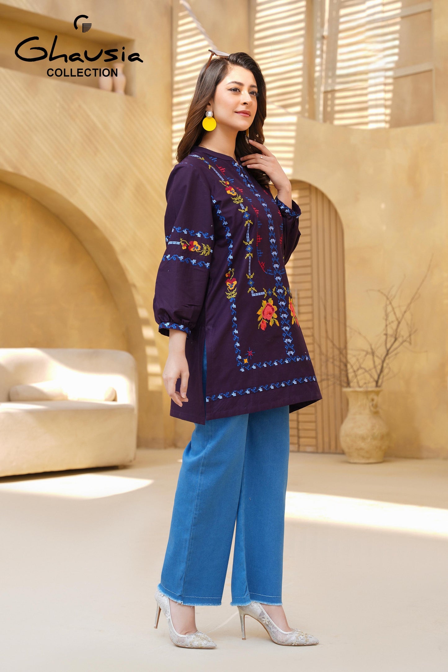 Cotton Embroidered Kurti 1P - G2304