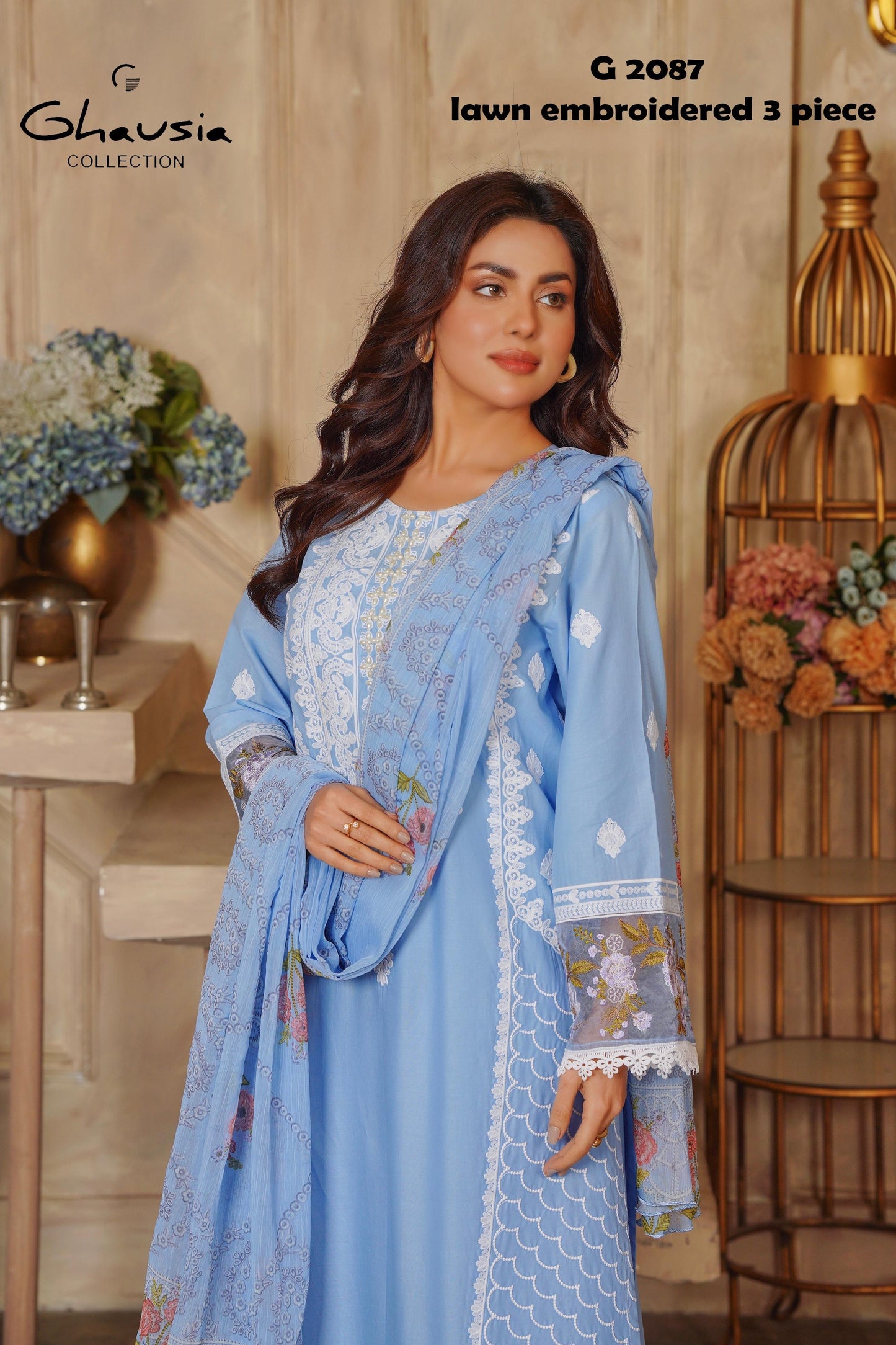 Lawn Embroidered Kurta 3P - G2087