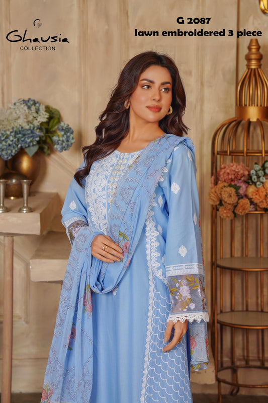 Lawn Embroidered Kurta 3P - G2087
