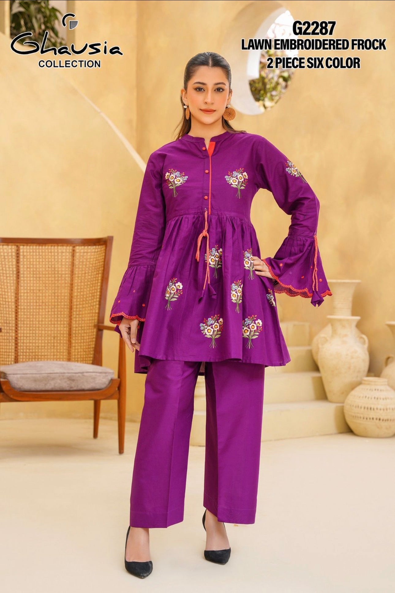 Lawn Embroidered Frock 2P - G2287