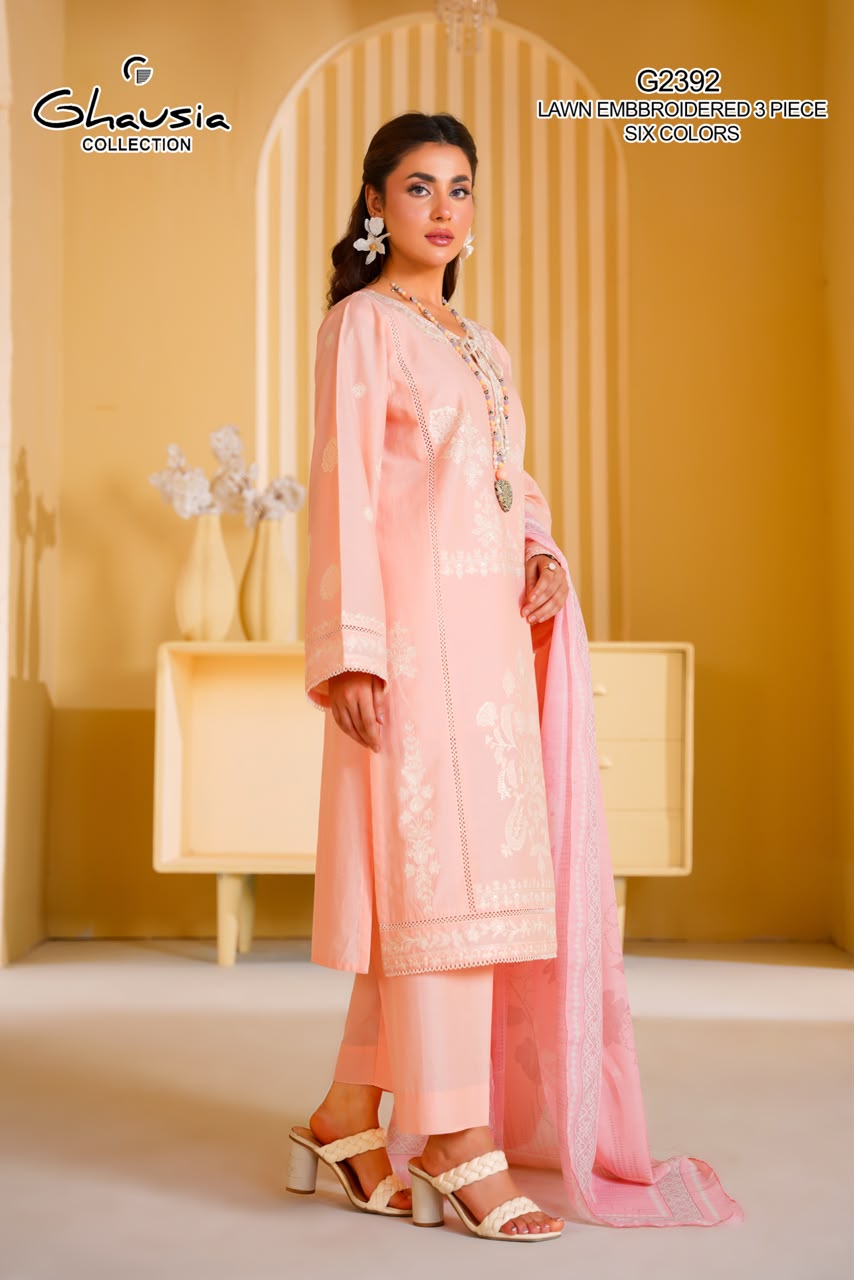 Lawn Embroidered Kurta 3P - G2392