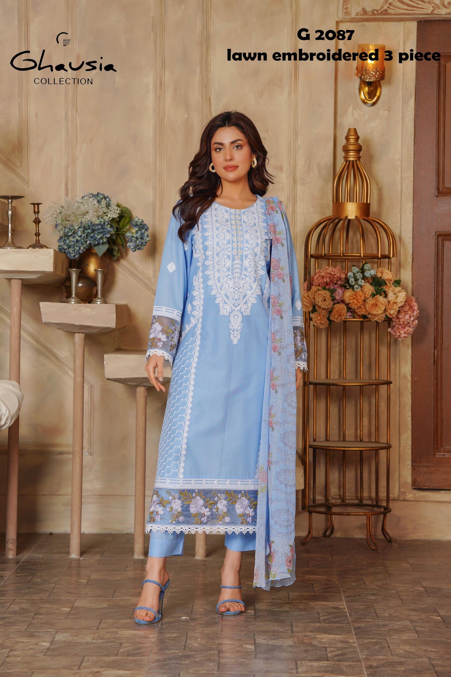 Lawn Embroidered Kurta 3P - G2087