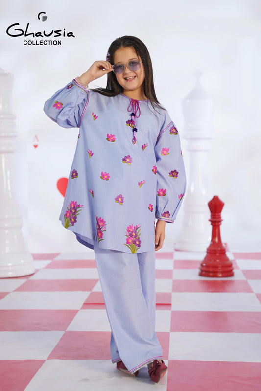 Kids Embroidered Lawn Kurta 2P - GK329
