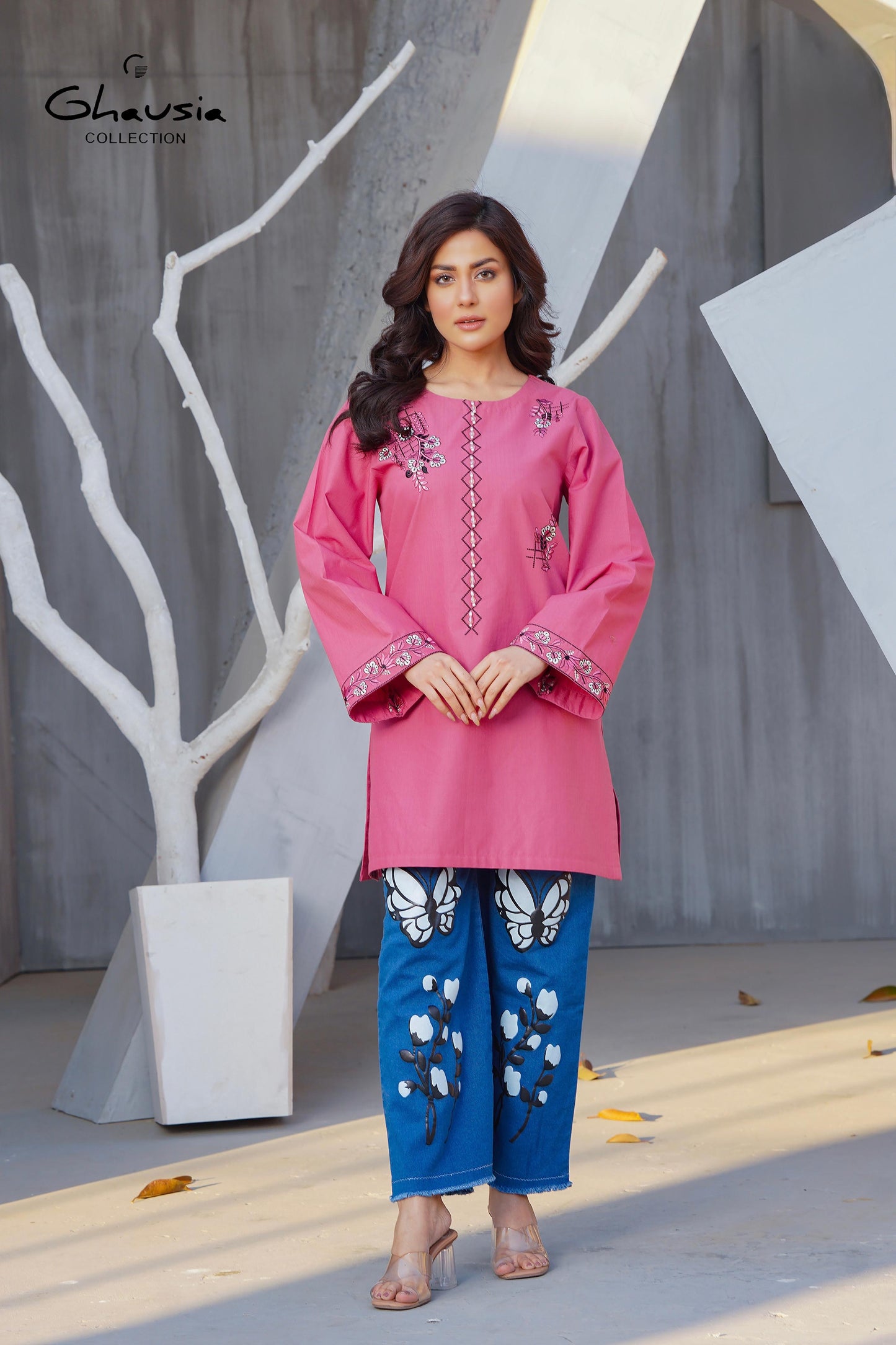 Cotton Short Embroidered Kurti - G2059
