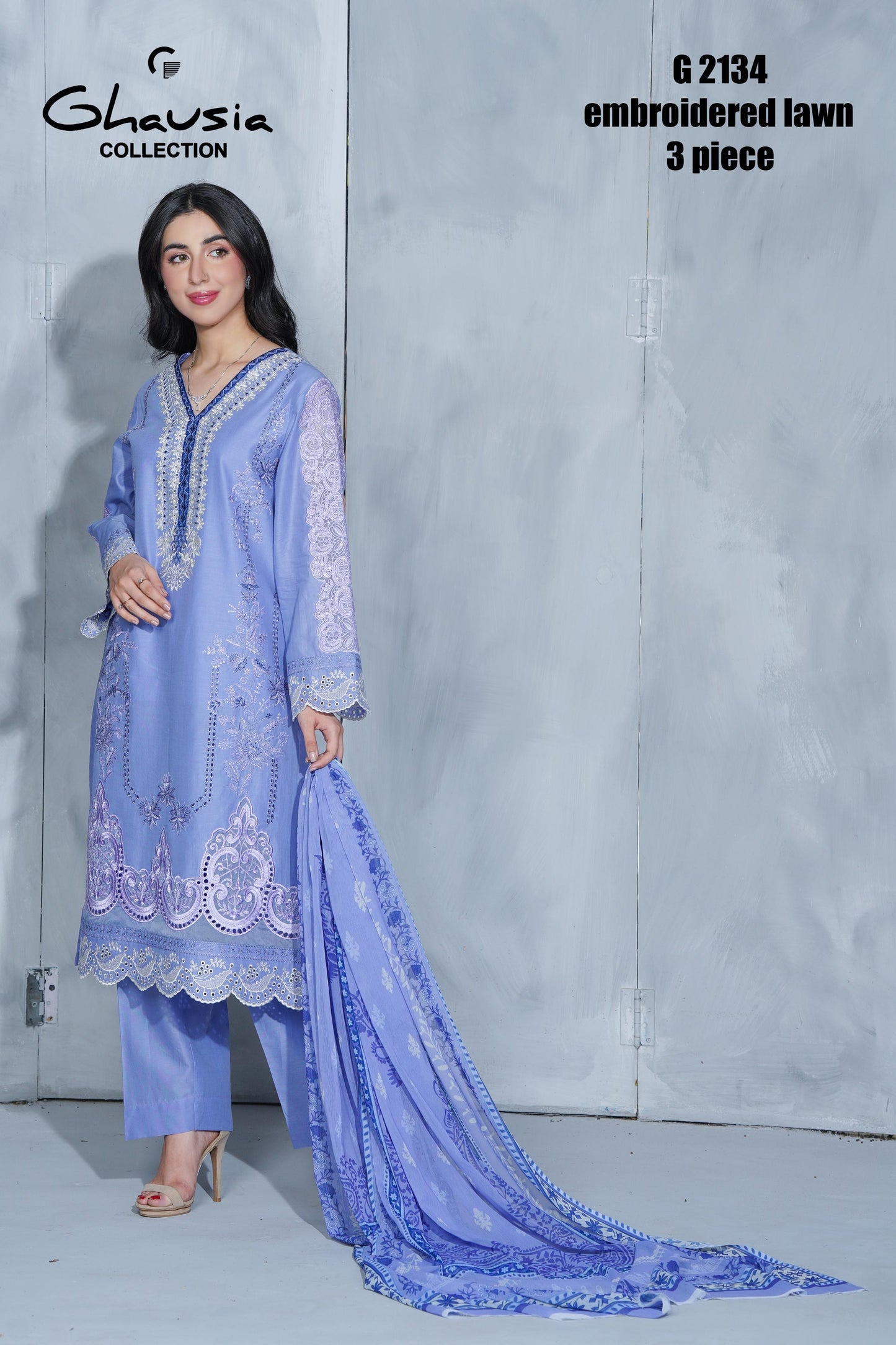 Lawn Embroidered kurta - G2134