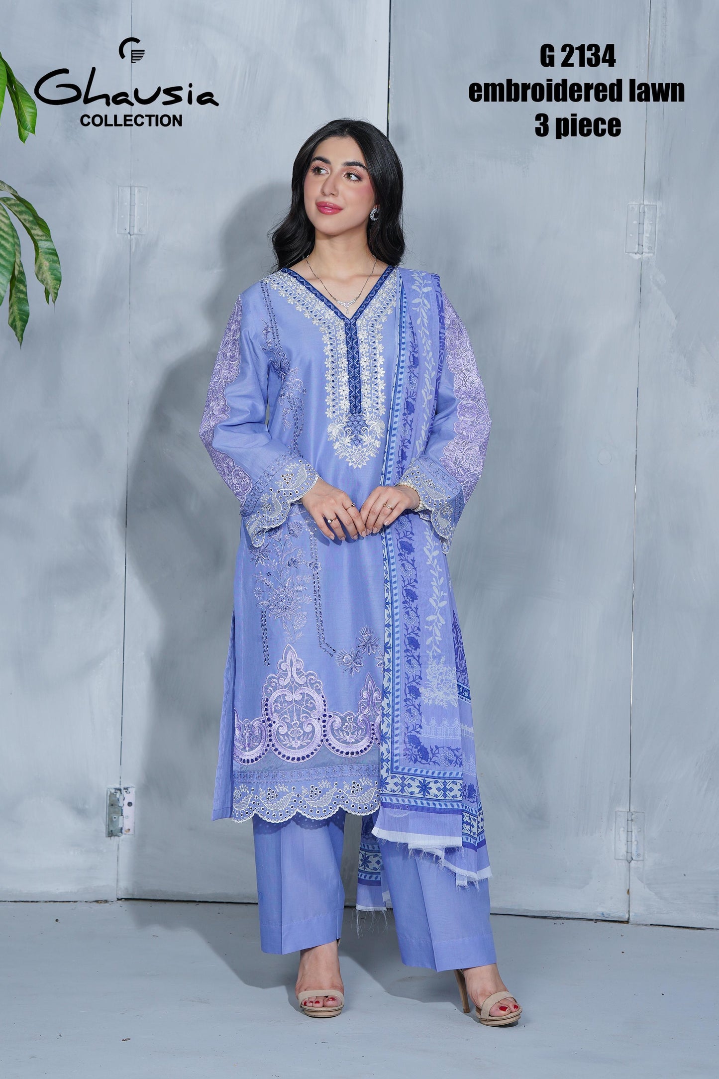 Lawn Embroidered kurta - G2134