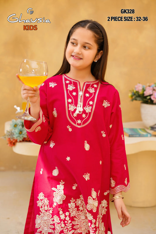 Kids Embroidered Lawn Kurta 2P - GK328
