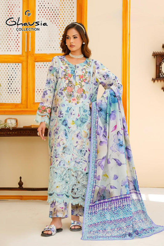 Printed Lawn Embroidered Kurta 4P - G2142