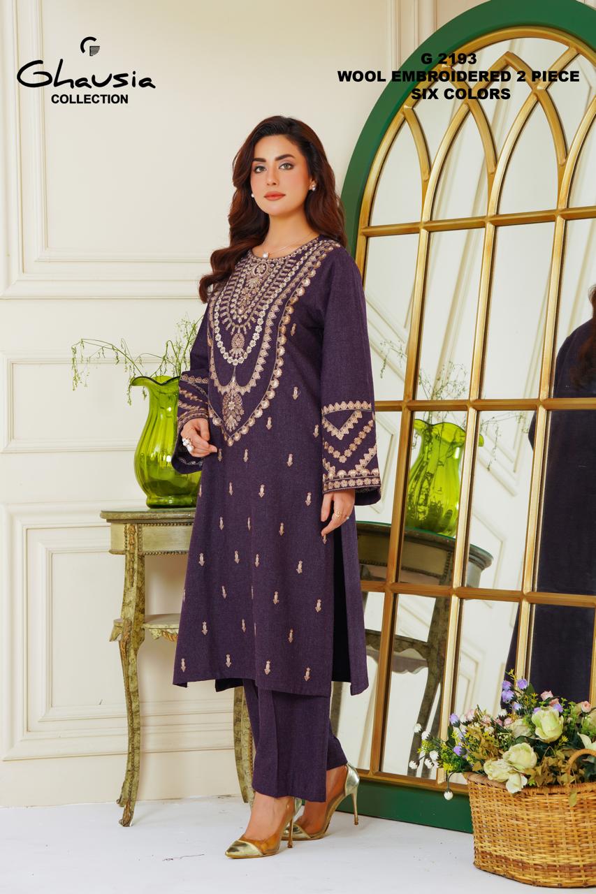 Embroidered Wool 2pc - G2193