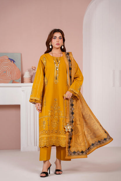 Embroidered Cambric Cotton 3pc
