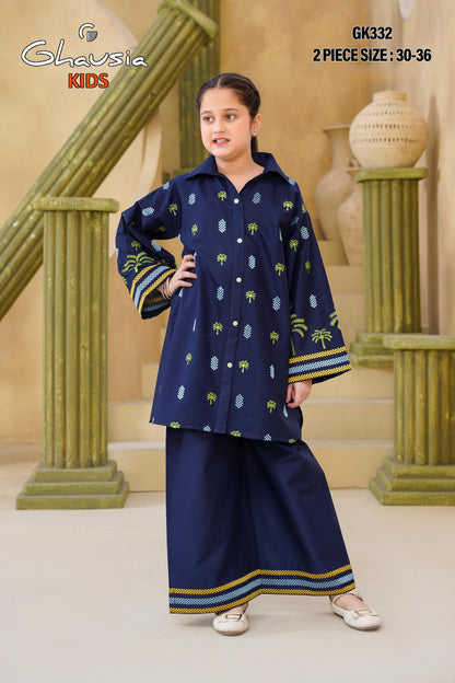 Kids Embroidered Lawn Kurta 2P - GK332
