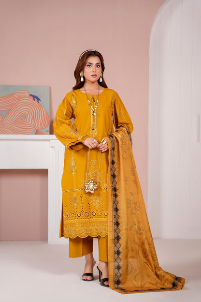 Embroidered Cambric Cotton 3pc