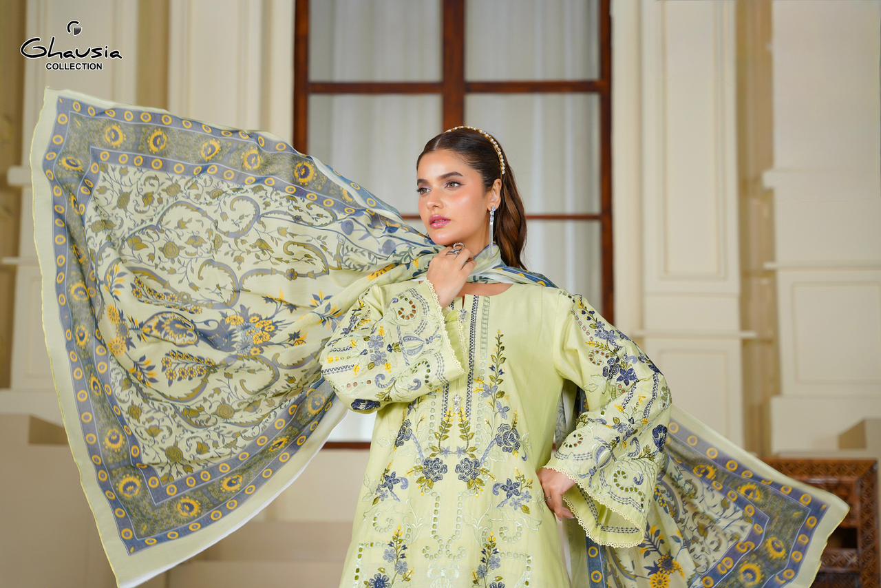 Lawn Embroidered Kurta 3P - G2363