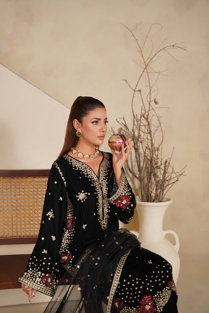 Velvet Embroidered Kurta - G2447
