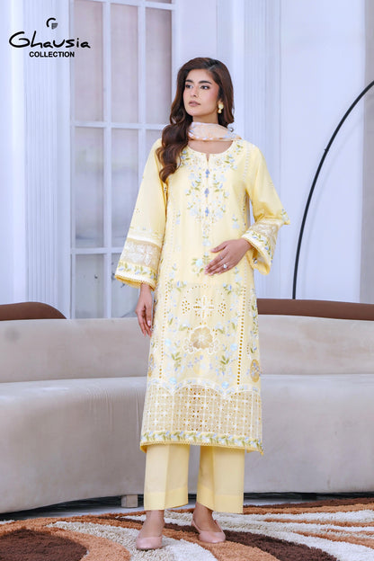 Lawn Embroidered Kurta 3P - G2159