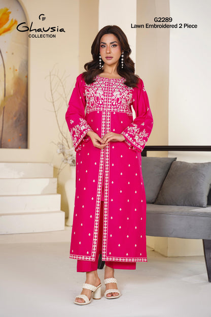Lawn Embroidered Gown 2P - G2289