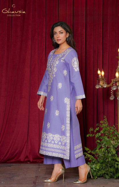 Embroidered Cambric Cotton 2pc ~ G1949 - Ghausia Collection