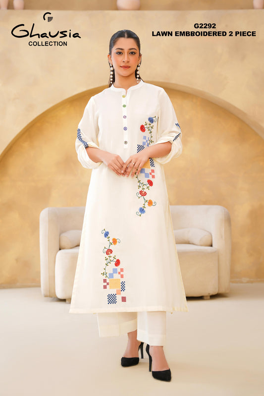 Lawn Embroidered kurta 2P - G2292