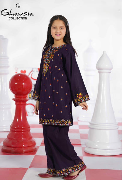 Kids Embroidered Lawn Kurta 2P - GK336