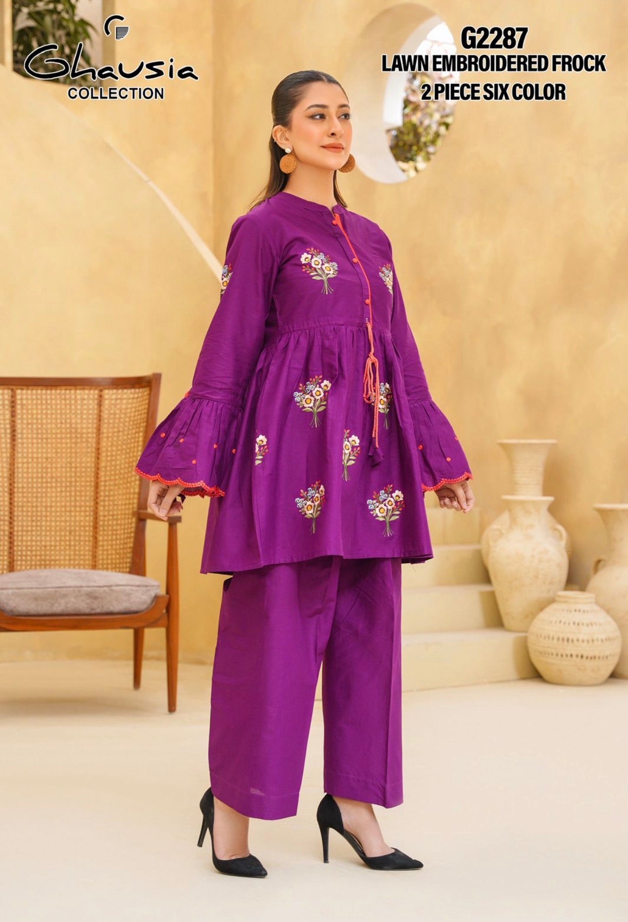 Lawn Embroidered Frock 2P - G2287