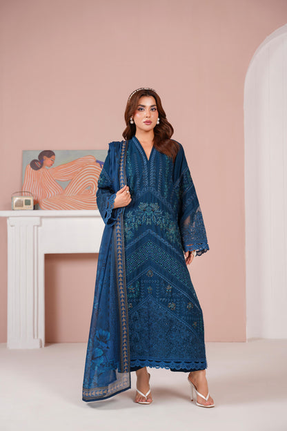 Embroidered Cambric Cotton 3pc