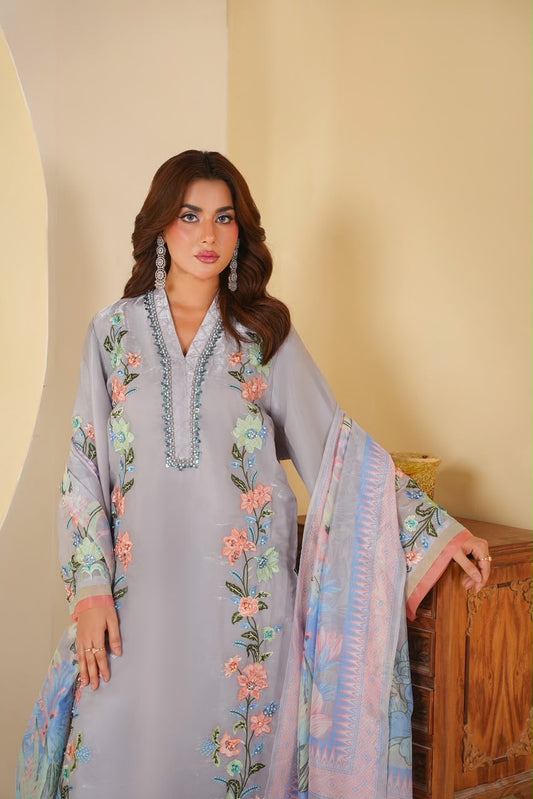 Embroidered Silk 3 Piece