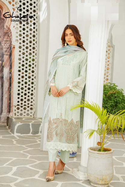 Premium Lawn Embroidered Kurta - G2112