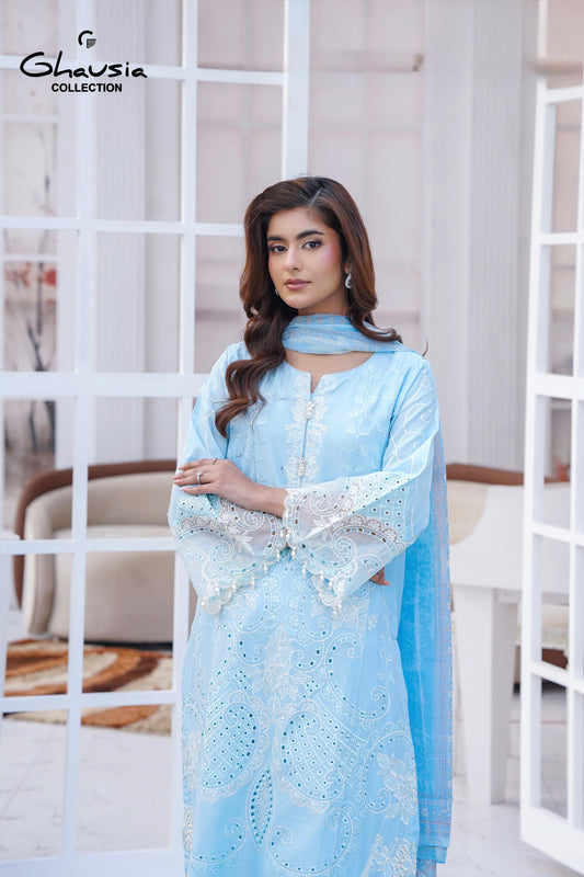 Lawn Embroidered Kurta 3P - G2153