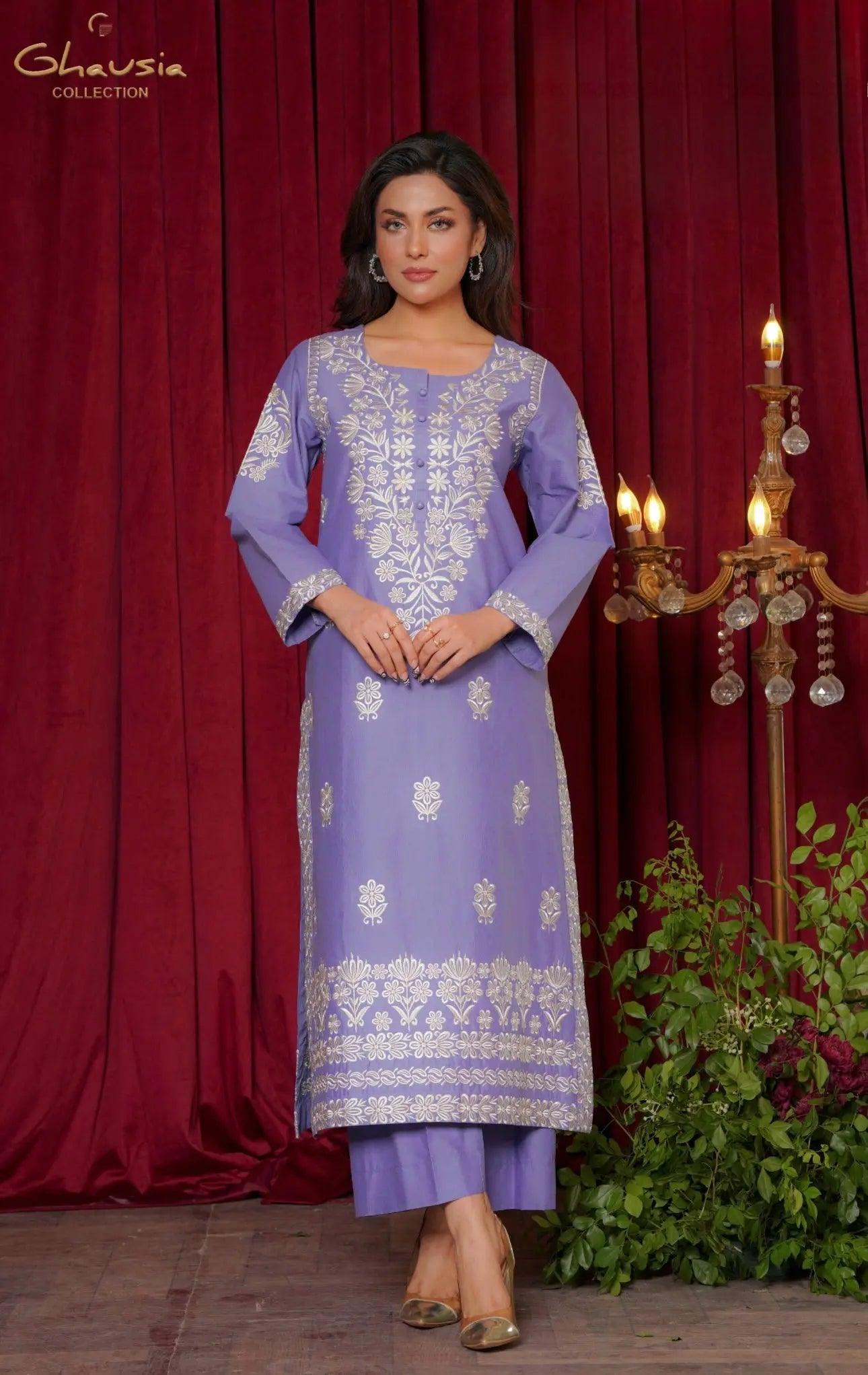 Embroidered Cambric Cotton 2pc ~ G1949 - Ghausia Collection