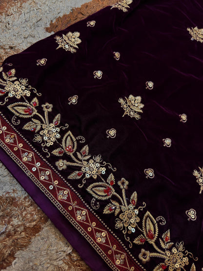 Velvet Embroidered kurta - G1953