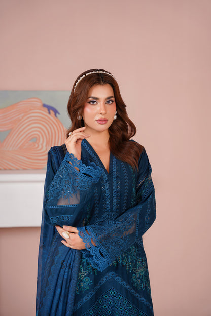 Embroidered Cambric Cotton 3pc