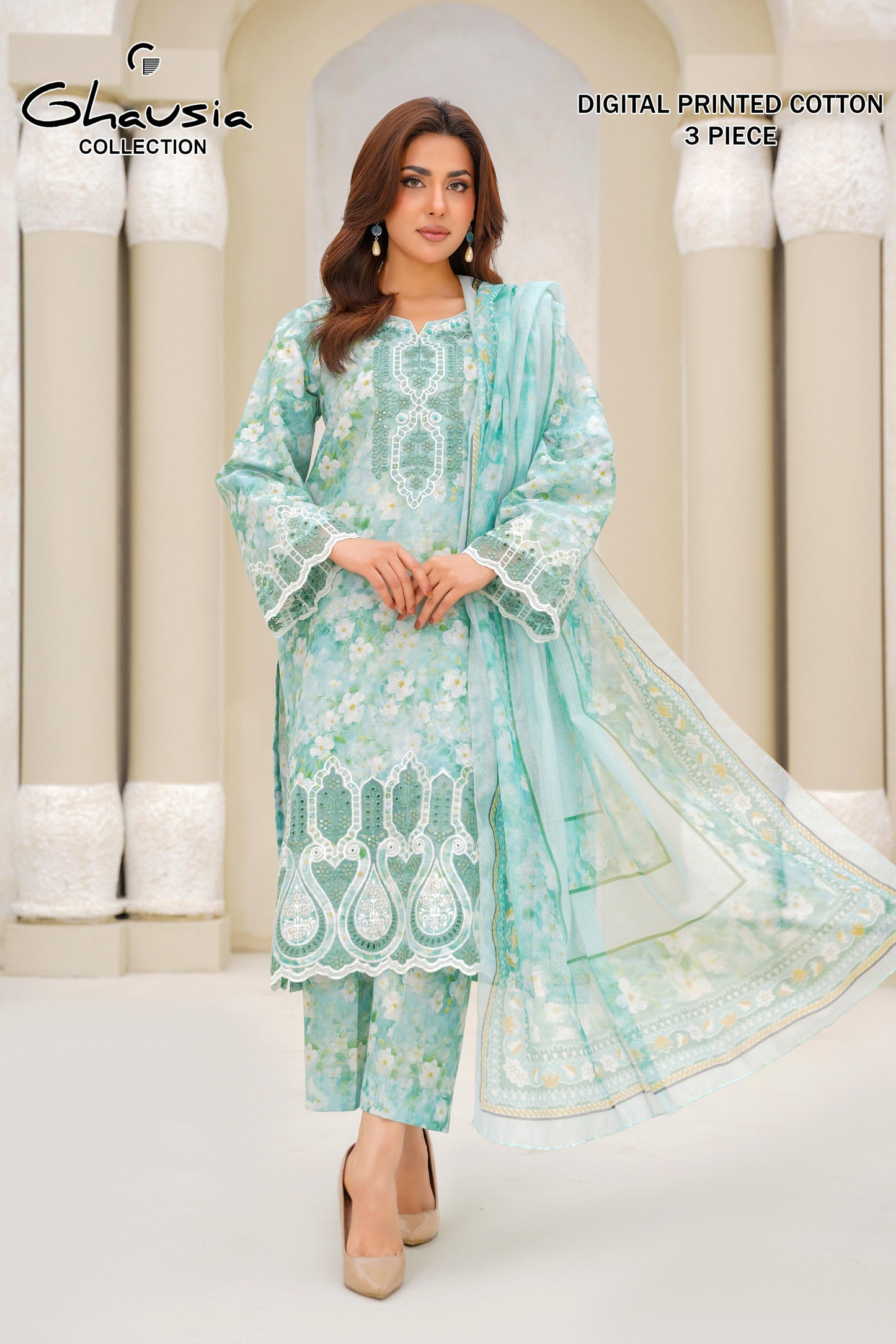 Cotton Digital Print Kurta 3P