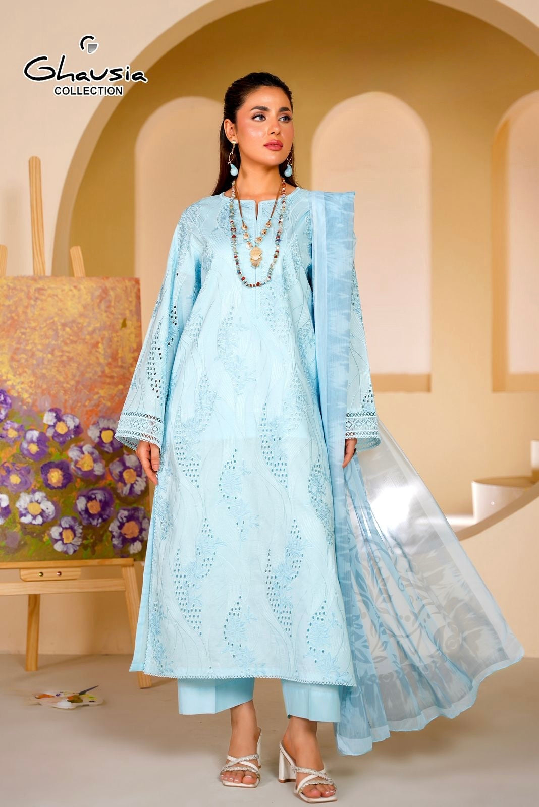 Lawn Embroidered Kurta 3P - G2401