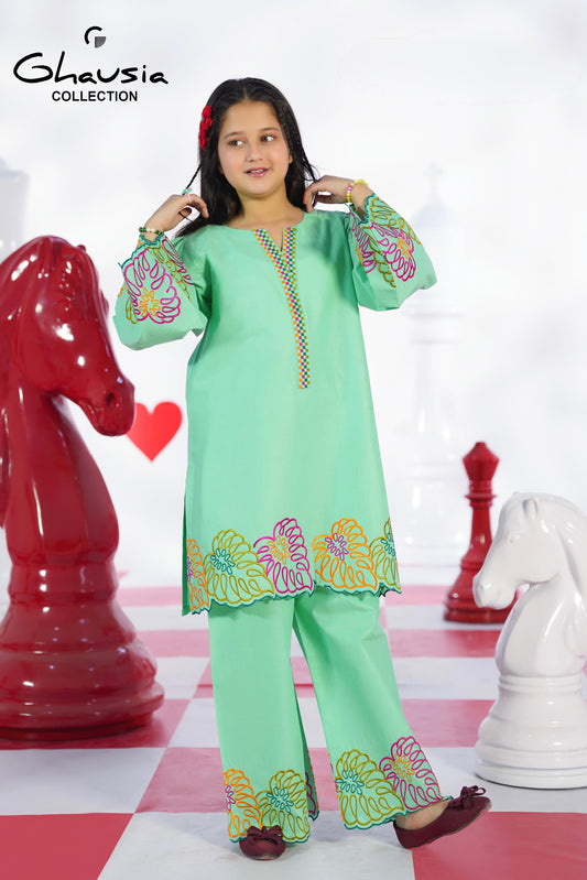 Kids Embroidered Lawn Kurta 2P - GK345
