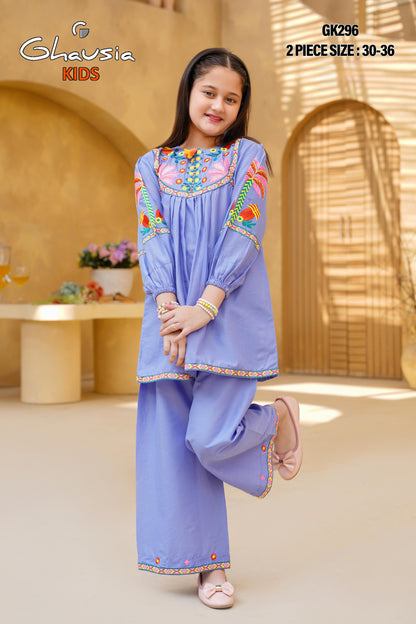 Kids Embroidered Lawn Kurta 2P - GK296