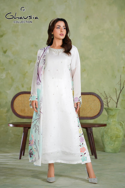 Embroidered Silk 3 Piece