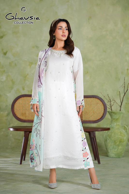 Embroidered Silk 3 Piece
